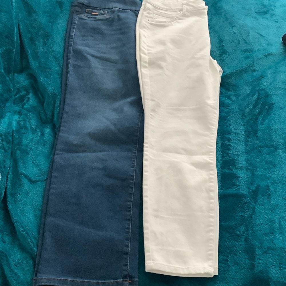 Stylish Denim and White Pants